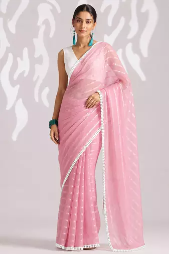 Solid pure chiffon ready to wear saree