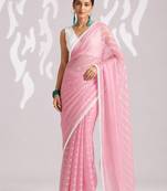 Solid pure chiffon ready to wear saree