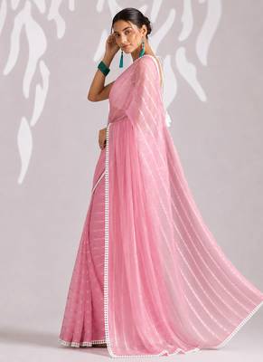 Solid pure chiffon ready to wear saree 2