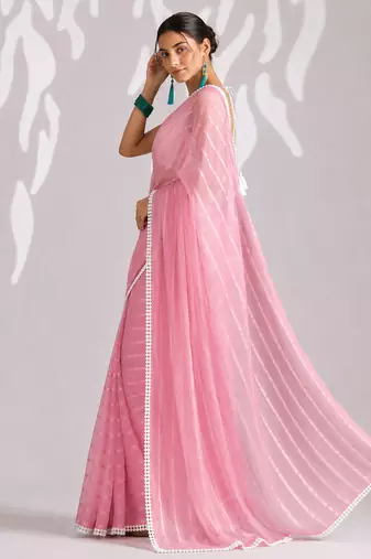 Solid pure chiffon ready to wear saree
