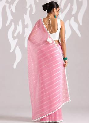 Solid pure chiffon ready to wear saree 3