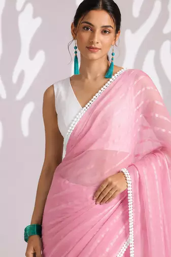 Solid pure chiffon ready to wear saree