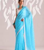 Solid pure chiffon ready to wear saree