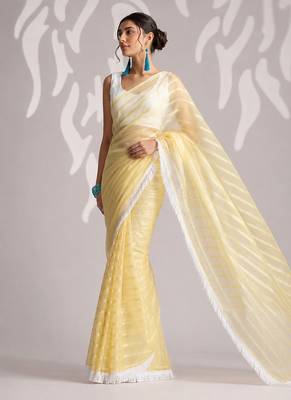 Solid pure chiffon ready to wear saree 1