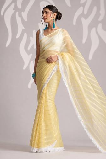 Solid pure chiffon ready to wear saree