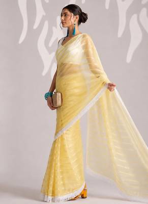 Solid pure chiffon ready to wear saree 3