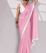 Solid pure chiffon ready to wear saree