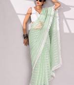 Solid pure chiffon ready to wear saree