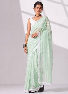 Solid pure chiffon ready to wear saree 2