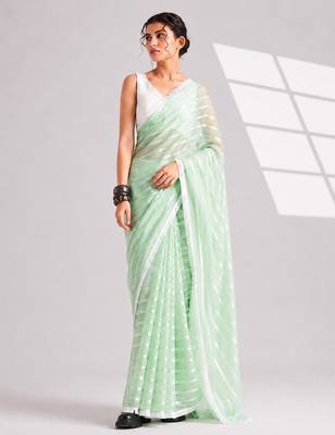 Solid pure chiffon ready to wear saree 3