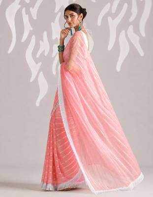 Solid pure chiffon ready to wear saree 2