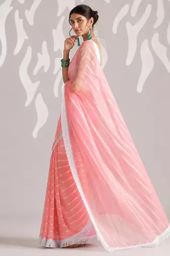 Solid pure chiffon ready to wear saree