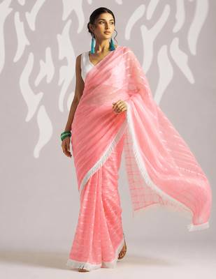 Solid pure chiffon ready to wear saree 4