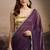 Purple pure georgette solid ready to wear saree