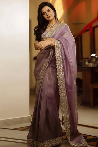 Embellished sequins tissue ready to saree