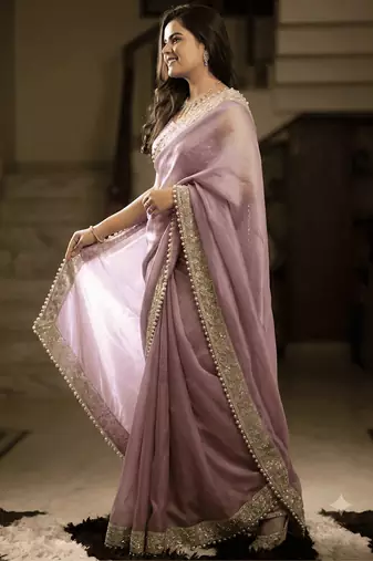 Embellished sequins tissue ready to saree