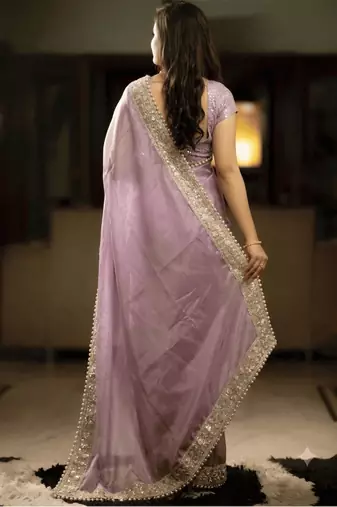 Embellished sequins tissue ready to saree