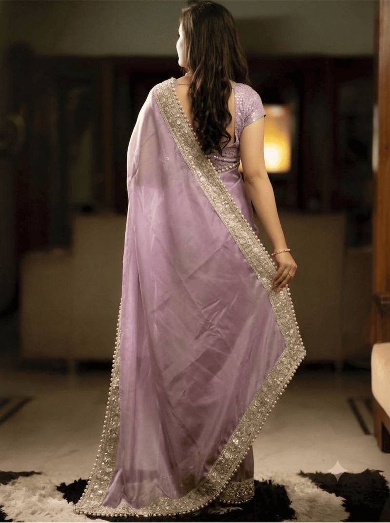 Embellished sequins tissue ready to saree