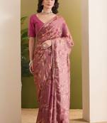 Solid pure chiffon ready to wear saree