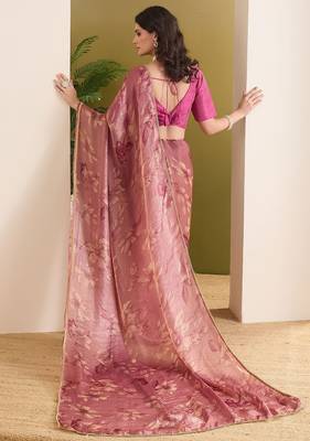 Solid pure chiffon ready to wear saree 3