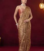 Solid pure chiffon ready to wear saree