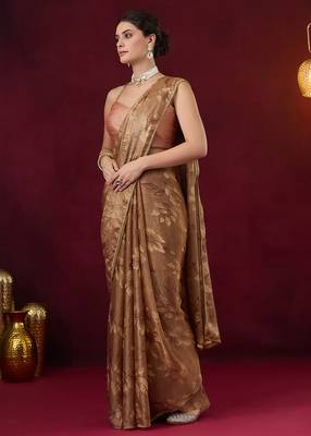 Solid pure chiffon ready to wear saree 2