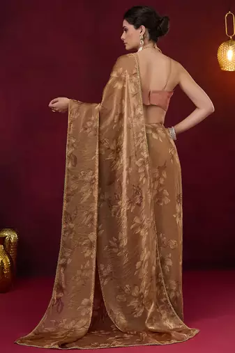 Solid pure chiffon ready to wear saree