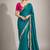 Rama green satin embellished ready to wear saree