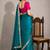 Rama green satin embellished ready to wear saree