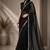 Black solid pure georgette embellished ready to wear saree