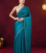 Solid satin ready to wear saree