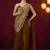 Pre pleated embroidered geometric print art silk ready to wear saree