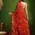 Rust satin floral print zari ready to wear saree