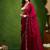 Pink pure georgette solid ready to wear saree