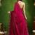 Pink pure georgette solid ready to wear saree
