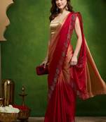 Sawaroj diamond work ombre satin ready to wear saree