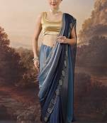 Sawaroj diamond work ombre satin ready to wear saree