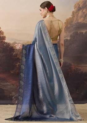 Sawaroj diamond work ombre satin ready to wear saree 3