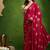Pink satin floral print zari ready to wear saree