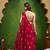 Pink satin floral print zari ready to wear saree