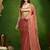 Leaf motif embroidery silk blend ready to wear saree with aari work