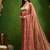 Leaf motif embroidery silk blend ready to wear saree with aari work