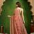 Leaf motif embroidery silk blend ready to wear saree with aari work