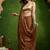 Leaf motif embroidery silk blend ready to wear saree with aari work