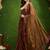 Leaf motif embroidery silk blend ready to wear saree with aari work