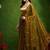 Leaf motif embroidery silk blend ready to wear saree with aari work