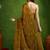 Leaf motif embroidery silk blend ready to wear saree with aari work