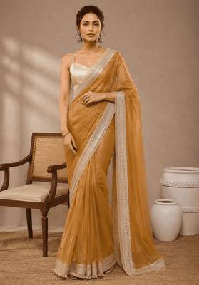 Pure georgette solid ready to wear ready to wear saree 1