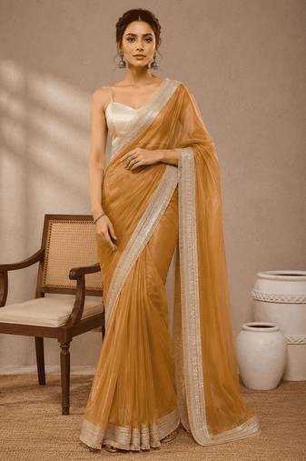 Pure georgette solid ready to wear ready to wear saree