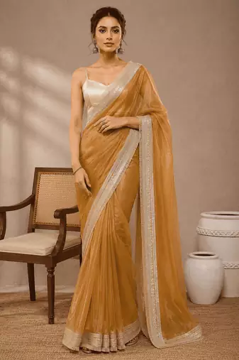 Pure georgette solid ready to wear ready to wear saree